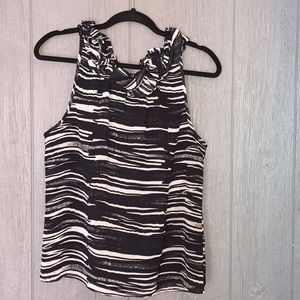 The Limited Stripe Ruffle Tank Sz L